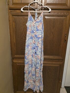 Rip Curl Blue and Peach Floral Sundress